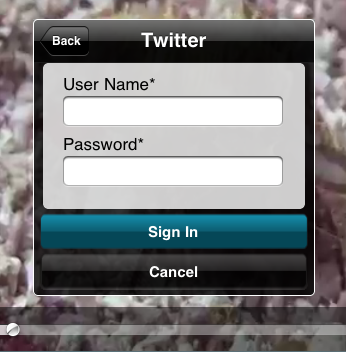 twitter sign in screen